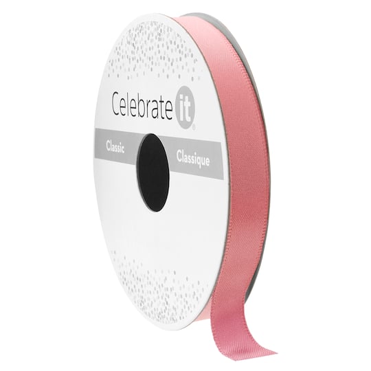 3/8" x 15yd. Pink Rose Ribbon by Celebrate It™ Classic